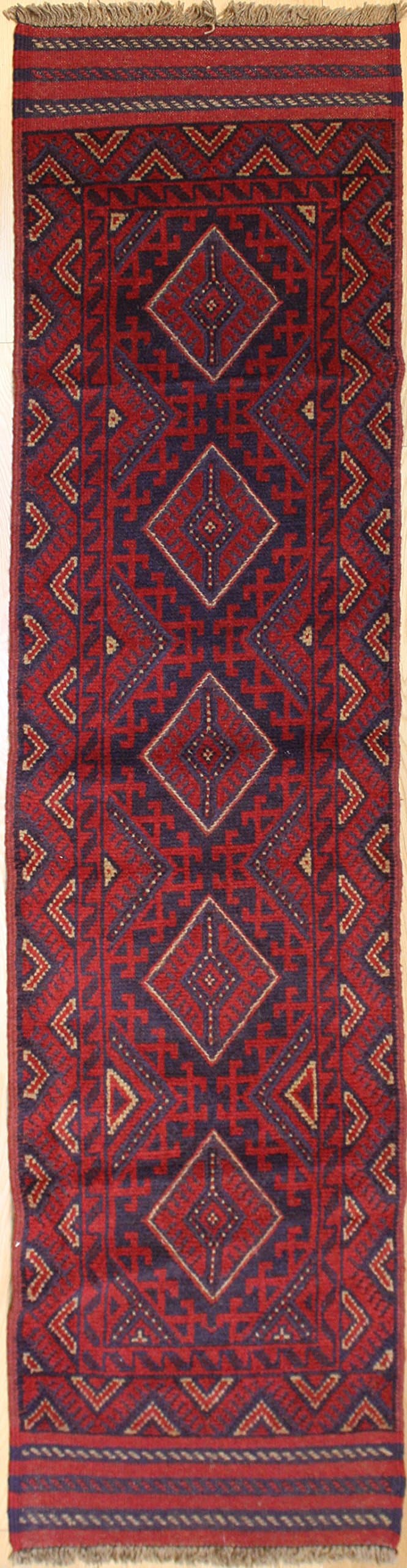 Afghan Carpet Runner - Size Ft:8'2 x 2'1 Code R8692