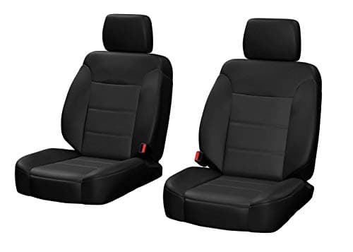 Front Seats: ShearComfort Custom Sof-Touch Imitation Leather Seat Covers for Honda Accord (2008-2012) in Black w/Charcoal for Buckets w/Adjustable Headrests (Coupe)
