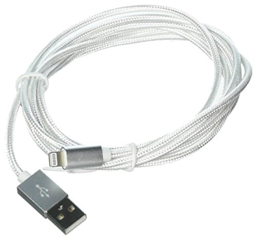 SEENFAAN EHI130 Lightning Cable iPhone Charger 3Pack 3FT / 6FT / 10FT (1M / 2M / 3M) Nylon Braided Charging Cable USB Charger, Compatible with iPhone7/7 Plus / 6s / 6s Plus/iPad and iPod (Silver)