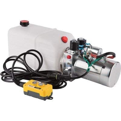 Dump Trailer Power Unit with 12V DC Motor - for Double-Acting Cylinder, 2.1 Gal. Reservoir