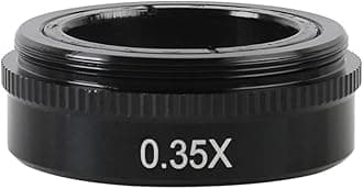 Microscope 0.3X 0.35X 0.5X 0.75X 1X 2.0X Auxiliary Barlow Objective Lens for 120X/180X/300X C-Mount Industrial Zoom Lens(0.35X 2X)