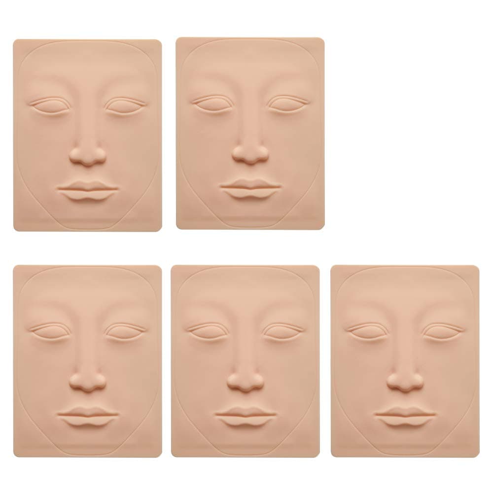 Tattoo Skin Practice 5pcs 3D Microblading Practice Skin For Face Permanent Makeup Face Silicone Skin Tattoo Training by Micro-Blading And Needling,Fake Skin Sheets For Beginners