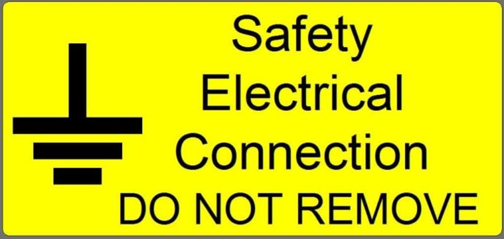 Safety Electrical Connection Labels 50 x 25mm Permanent Stick Adhesive Yellow 100 Labels