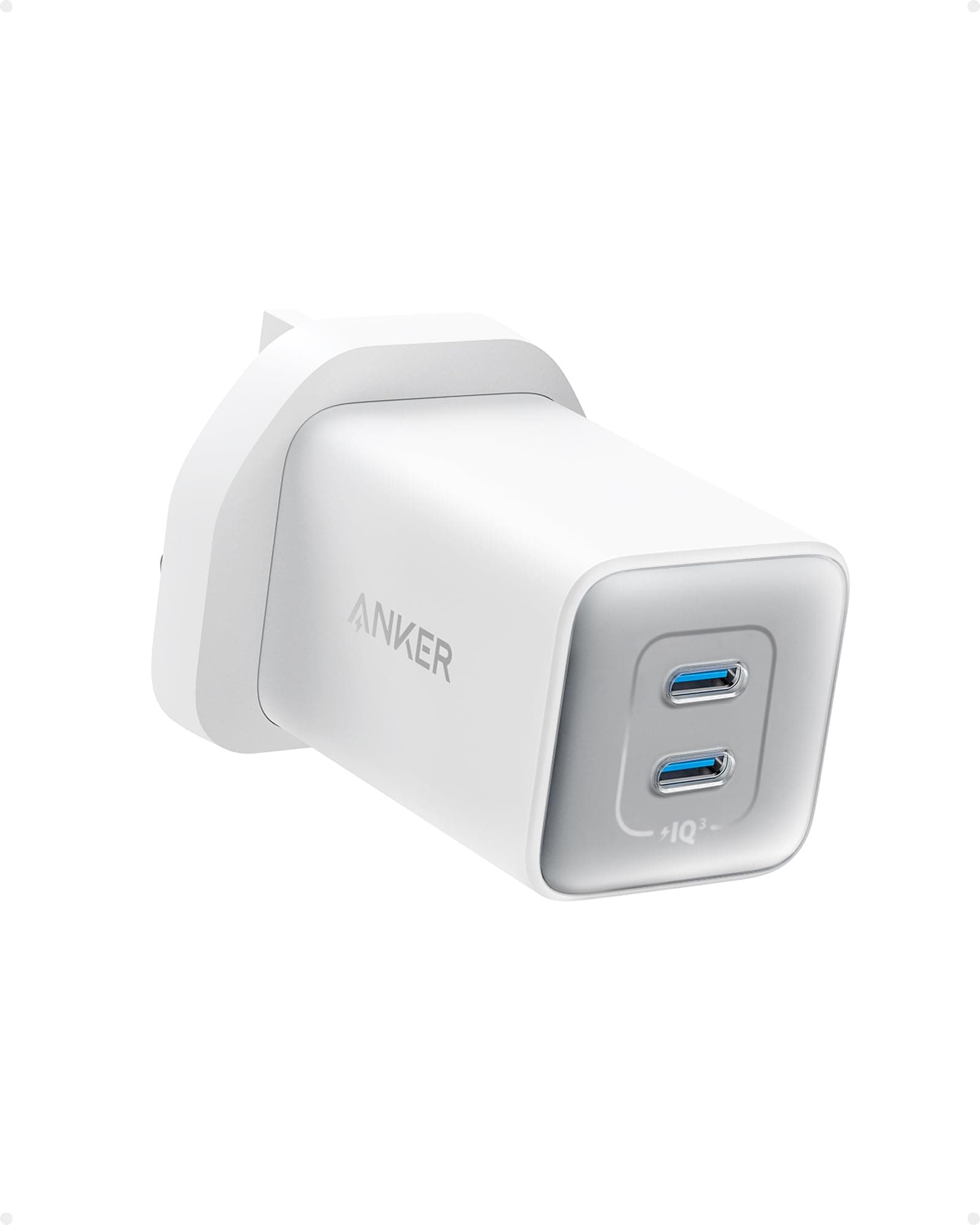 USB C Plug, Anker 47W 2-Port Fast USB C Charger, Nano 3 GaN Compact Charger for iPhone17/16/15, Samsung Galaxy S25/S24, Ultra/S24/S23, Pixel 4/3, iPad Mini, and More (Cable Not Included)