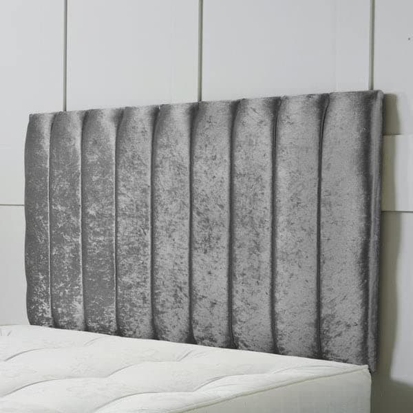 Lejoux™ Collection 9 Panel Designer Headboard Bed Head in Crushed Velvet in Single Double King (Grey, 4ft6 (Double) 24 Inches High)