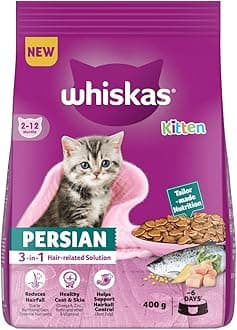 Persian Kitten (2-12 Months) Dry Cat Food, 400 g, 100% Complete & Balanced Tailor Made Nutrition, Reduces Hairfall, for Healthy Coat & Skin
