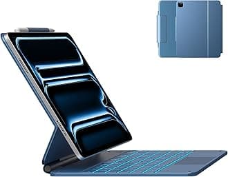 Keyboard Case for iPad Pro 13-inch (M5 2025 / M4 2024), Magic Keyboard with 11 Colors Backlight, Keyboard Case with Pencil Holder, Multi-Touch Trackpad,Easy-Set Magnetic Stand, Pacific Blue