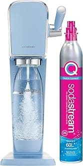 SodaStream Art Carbonated Water Maker (Misty Blue) with CO2/Drinking Water Bottle