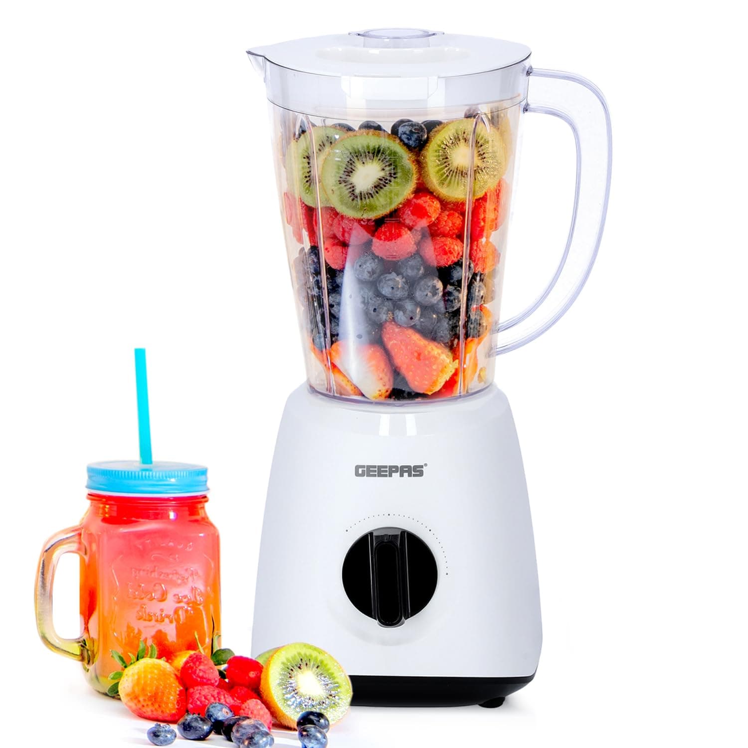 Geepas Geepas-Powerful 600W Powerful Motor Multi-functional 2 in 1 Blender with 2 Speed & Pulse Option|GSB44027T (1.8L)