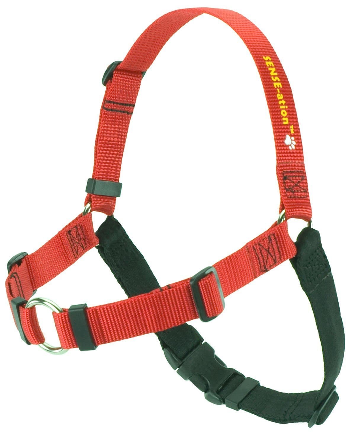Sense-ation No-Pull Dog Harness - Medium/Large (Wide) Red with Black