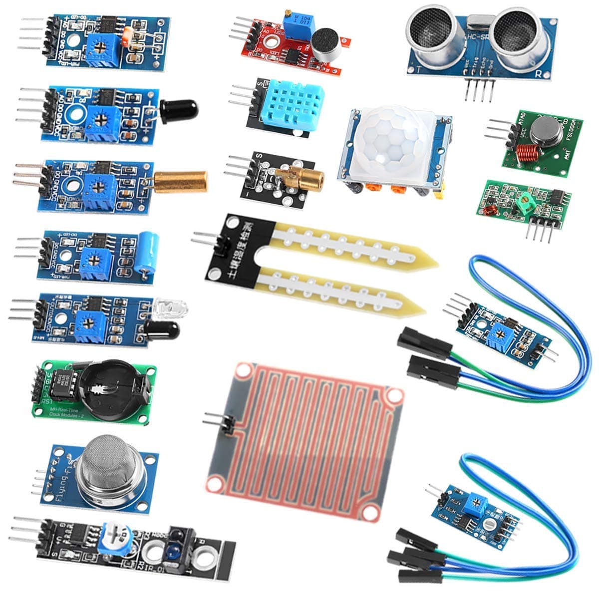 Sensor Modules Kit, 16 in 1 for Arduino Raspberry Project Super Starter Kits for R3 Mega2560 Mega328 for Nano Raspberry Pi 4b 3 2 Model B K62