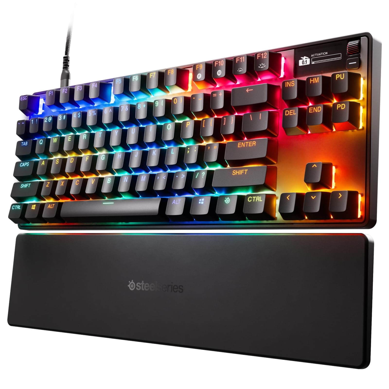 Apex Pro TKL Gen 3 - Gaming Keyboard - Hall Effect Switches; OmniPoint 3.0 - Adjustable Actuation - Game-Ready Presets - Rapid Trigger, Protection Mode, Rapid Tap/SOCD - American QWERTY