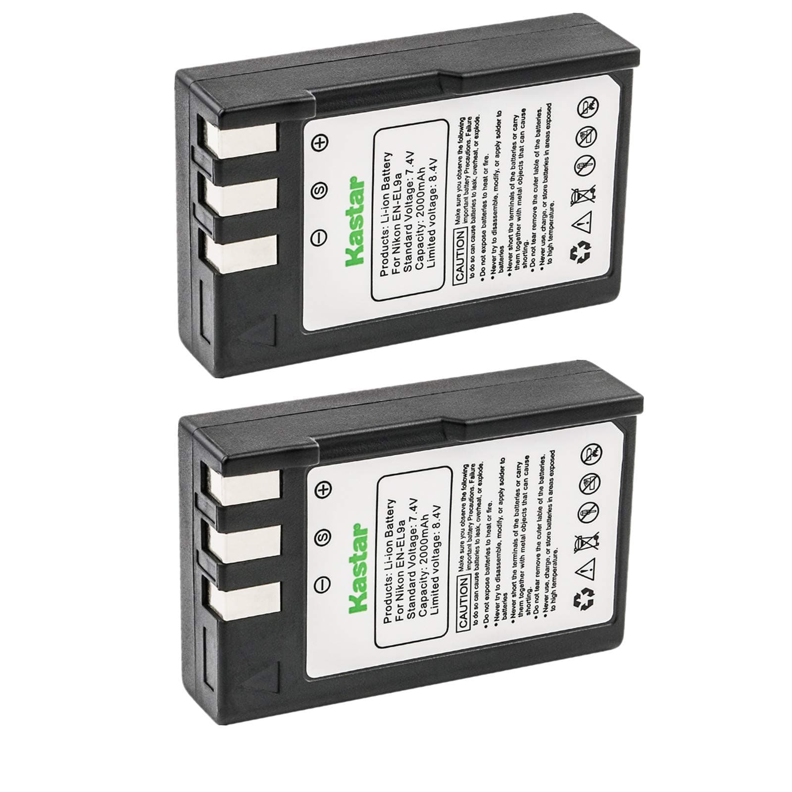 Kastar 2 Packs EN-EL9 Compatible Battery Replacement for Nikon EN-EL9, EN-EL9a, EN-EL9e Batteries and Nikon D40, D40x, D60, D5000, D3000 Cameras, Nikon MH-23 Charger