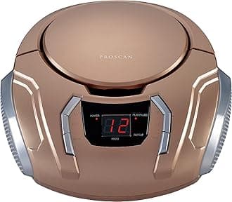 SYLVANIA PROSCAN ELITE Portable CD Boombox with AM/FM Radio (Champagne)