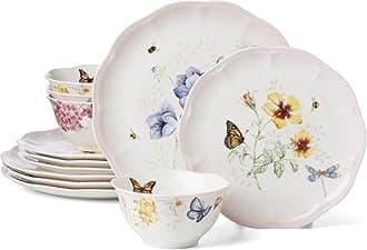 Lenox 896975 Butterfly Meadow Pink Ombre 12-Piece Dinnerware Set