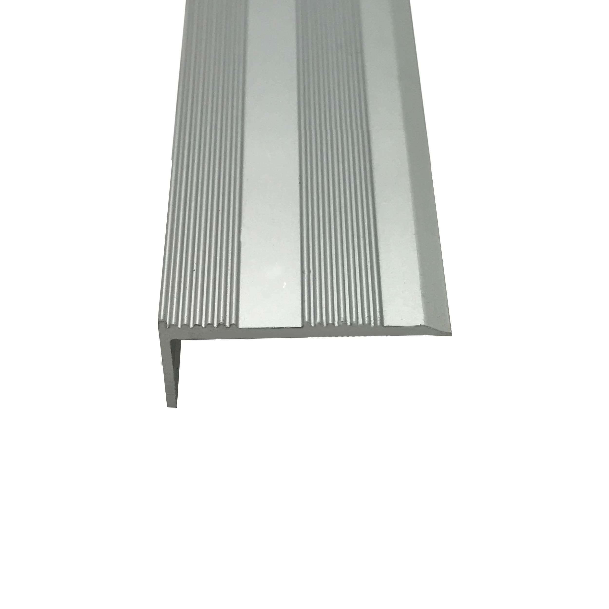 3ft - Stair Nosing 9mm - Stick-Down Edging Tread Strip - Tile/Laminate/Wood Aluminium to Vinyl or Carpet - Threshold Metal Door Trim/Edging - Silver Colour