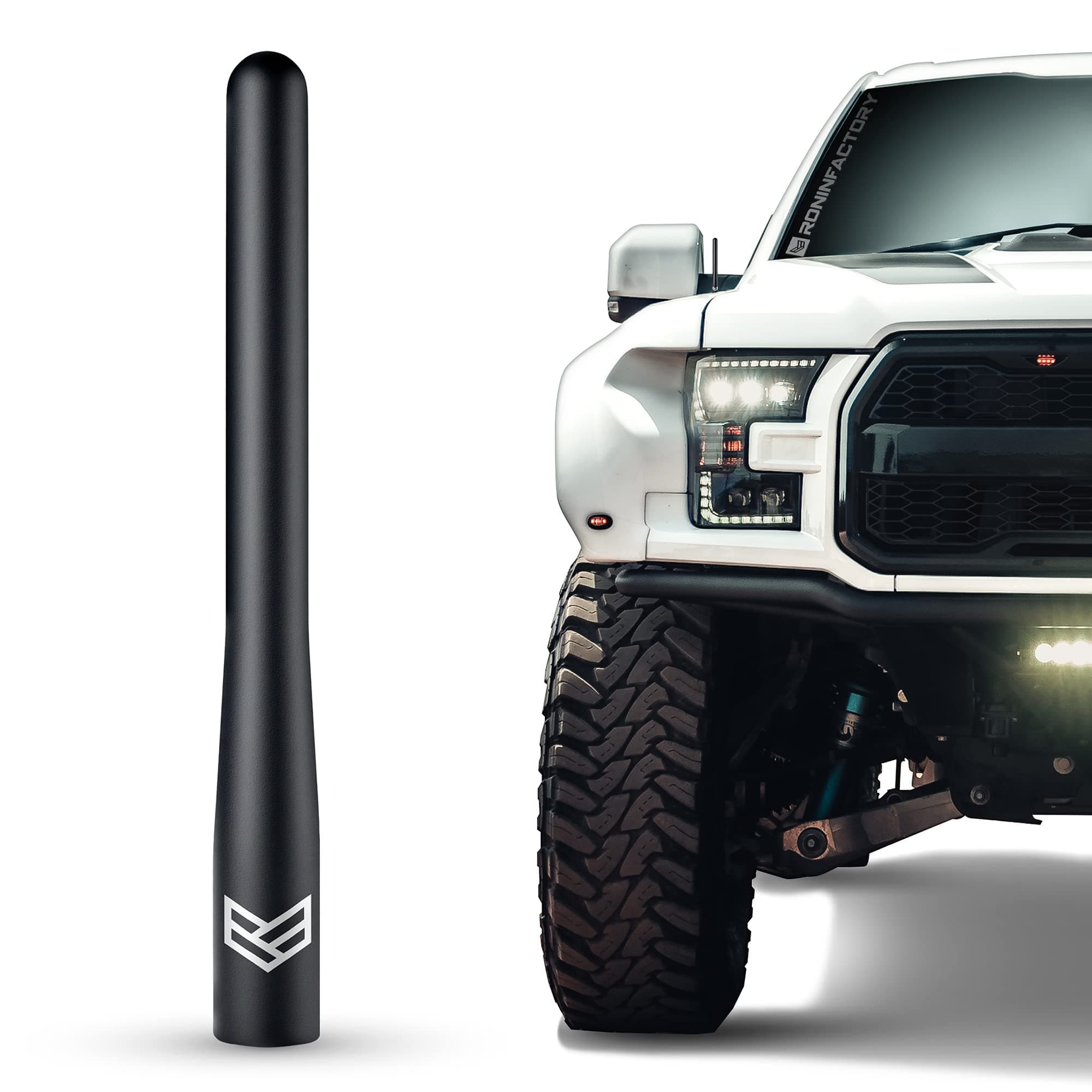 RONIN FACTORY Truck Antenna for Ford F150 F250 F350 Super Duty Raptor Bronco (21-23) Lightning Dodge RAM 1500 Accessories - Anti Theft - Carwash Safe - Short Antenna F150 (4 Inch)