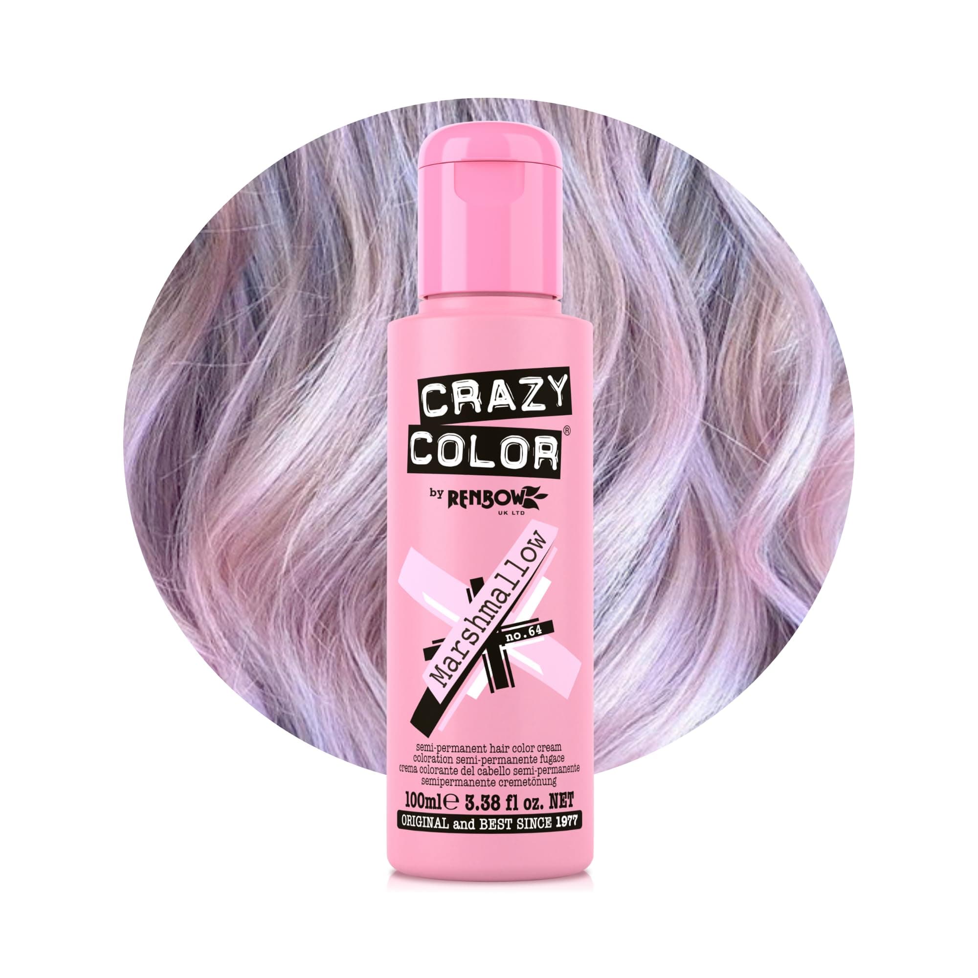 Crazy Color Metallic Marshmallow Semi-Permanent Hair Dye. Highly Pigmented Dusty Pink Conditioning & Oil Nourishing Vegan Formula | No Bleach or Ammonia | 100ml