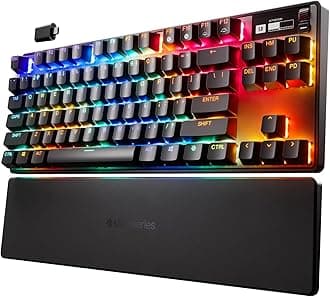 Apex Pro TKL Wireless HyperMagnetic Gaming Keyboard — Esports Tenkeyless — OLED Screen — Adjustable Actuation — PBT Keycaps — Bluetooth — 2.4GHz — USB-C