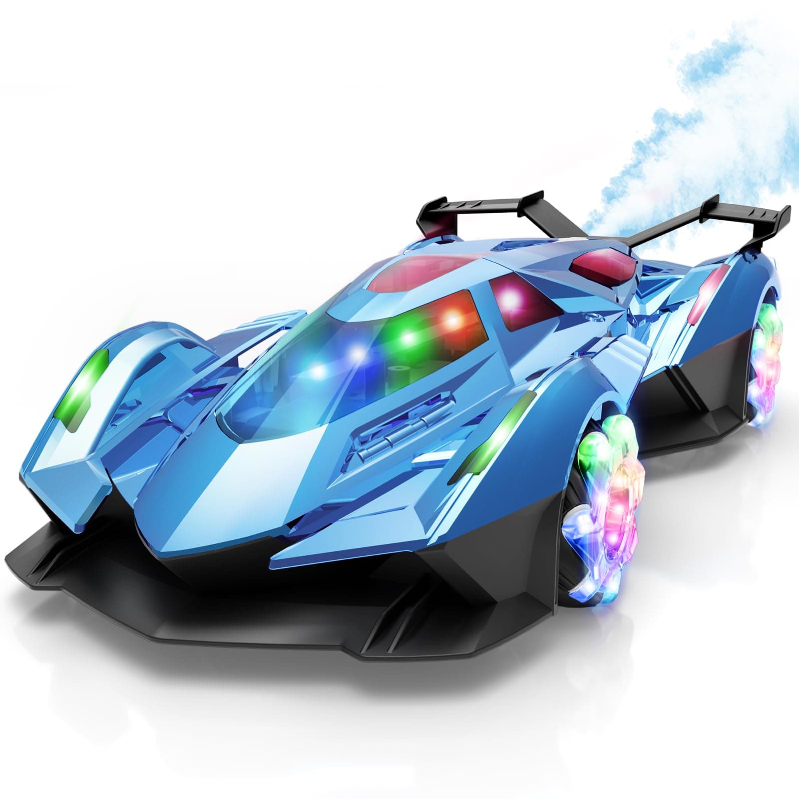 Lamb Remote Control Car for Boys 4-7 8-12 Drift Rc Cars with 360° Rotation, Spray, Music & Lights 1:12 Rechargeable Rc Car Toys 10-12km/h Sport Race Toy Cars Gifts for Kids (Blue)