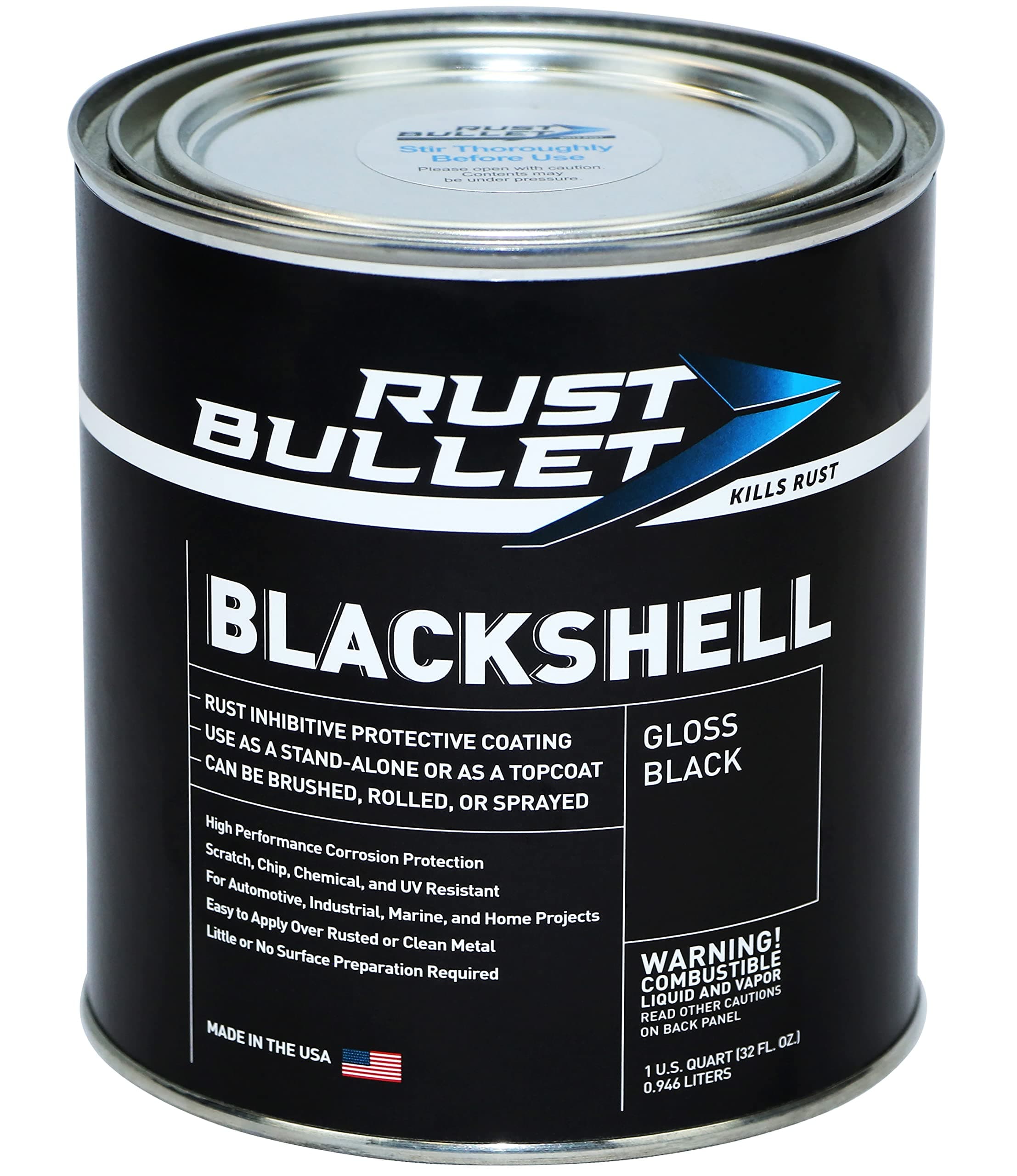 Rust Bullet BlackShell, Rust Preventative and Protective Coating, Quart