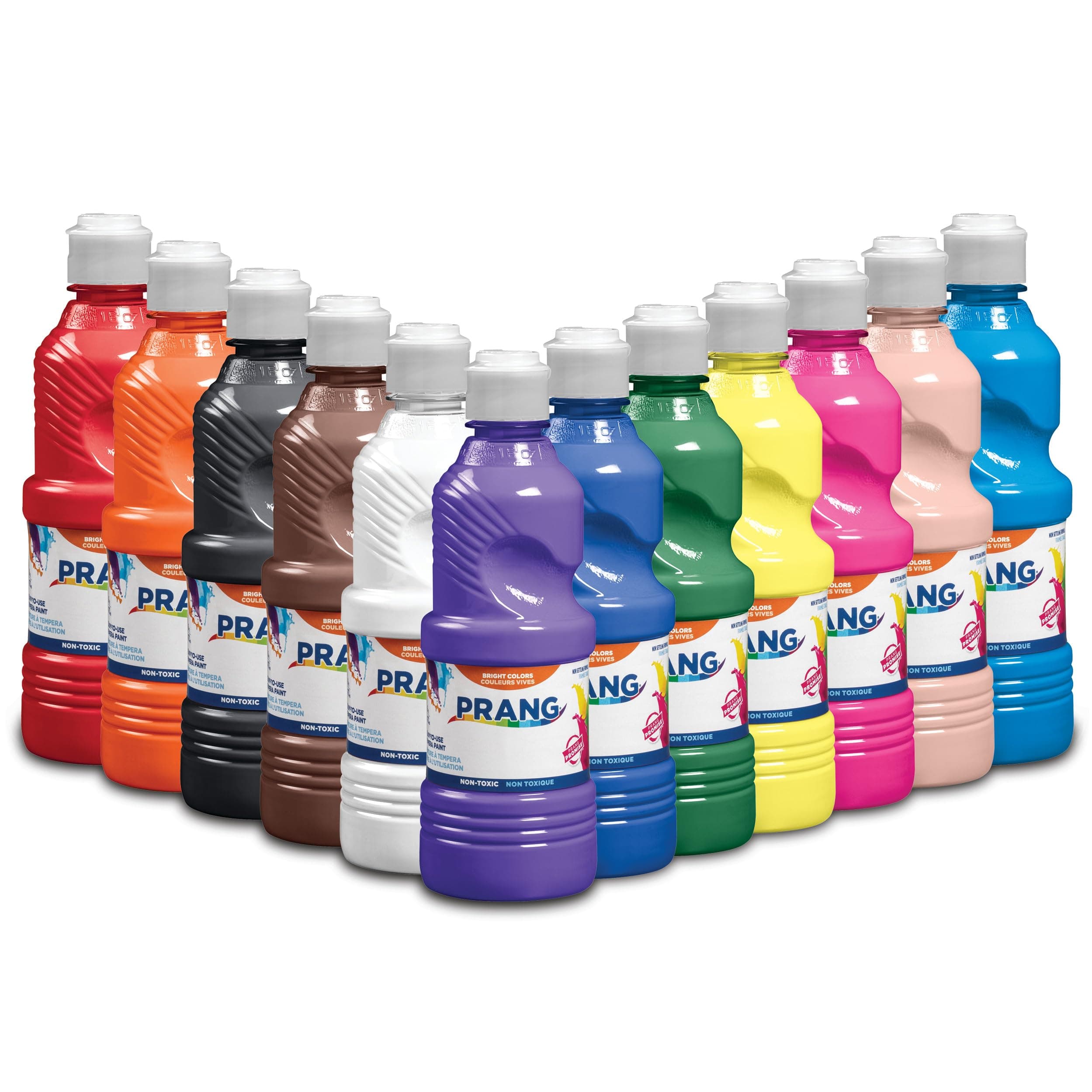 Prang Ready-to-Use Tempera Paint, Assorted Colors, 16 Oz., 12 Count