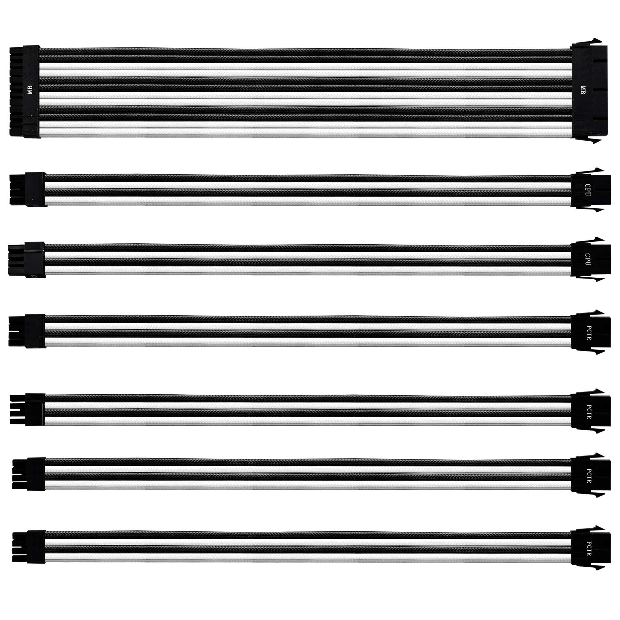 Cooler Master PVC PSU Extension Cable Kit, White/Black