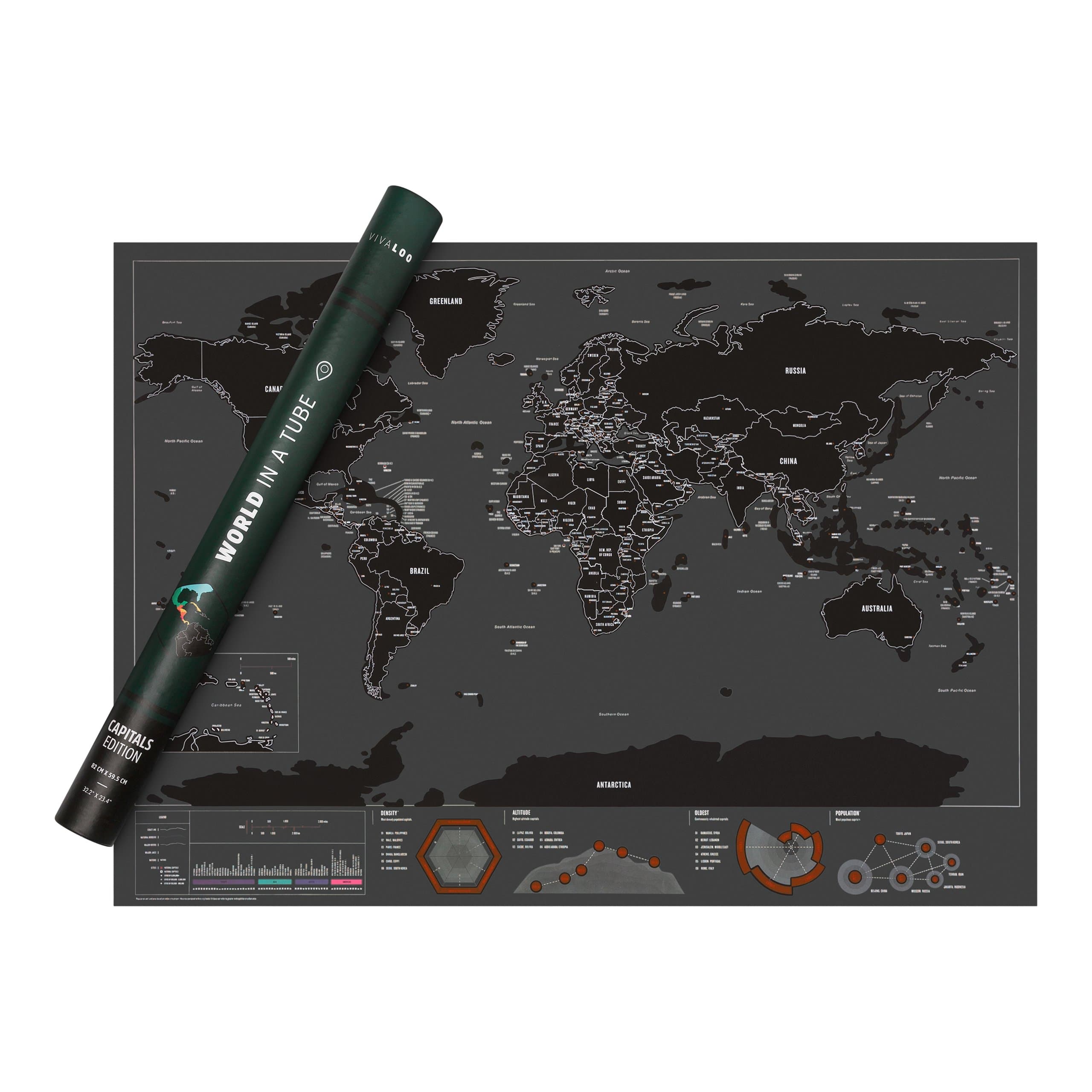 VIVALOO XXL Scratch World Map | Scratch Map | World Map to scratch off all of the countries | The Perfect Memory for each of your trips (map with flags)